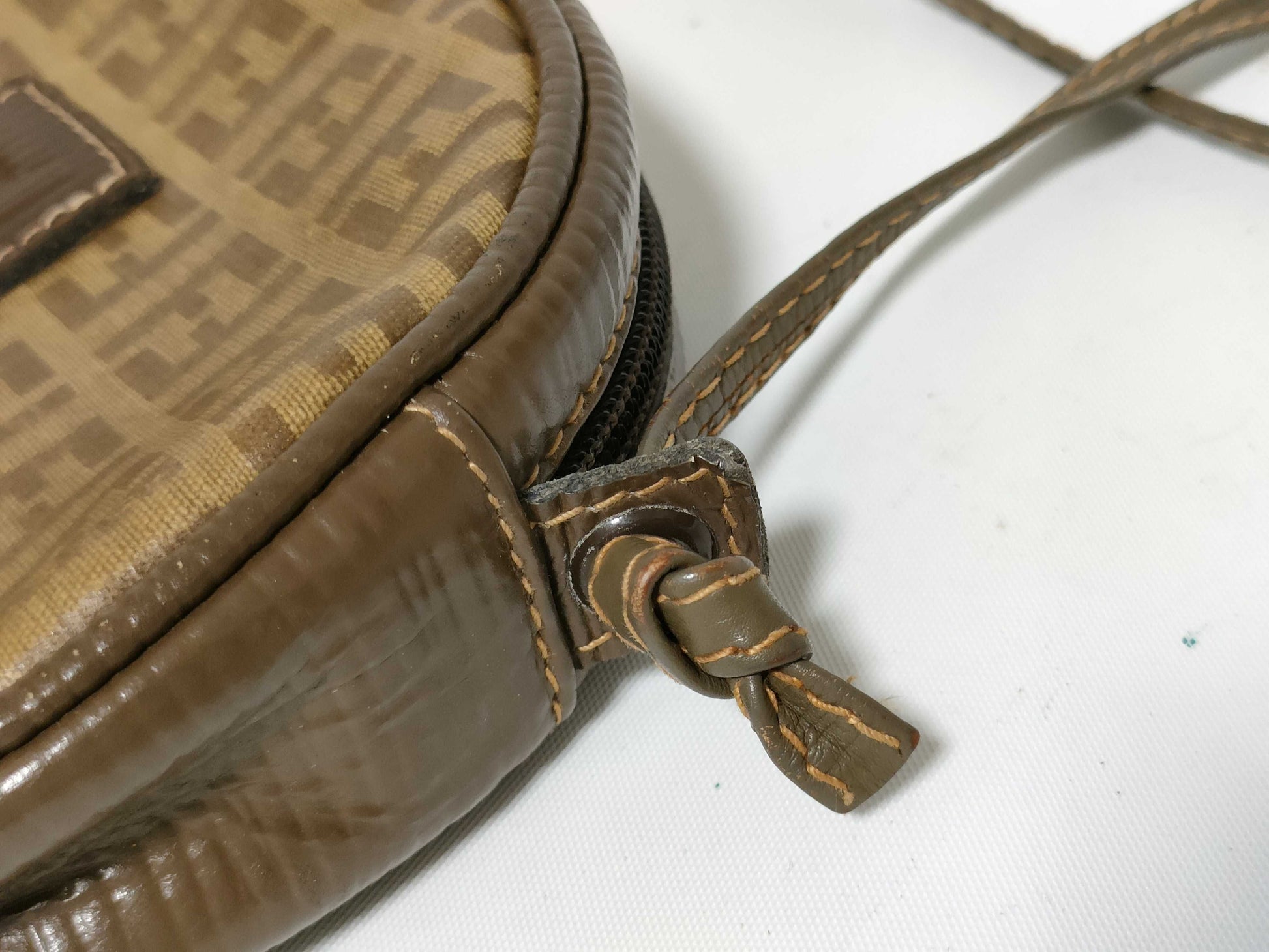 FENDI Zucca pattern FENDI Zucchino pattern shoulder bag Coated canvas and leather shoulder bag