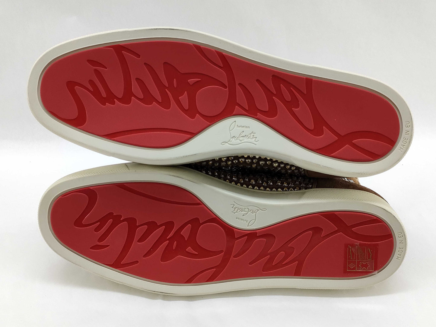 Christian Louboutin Louis Swarovski Studded High-Top Sneakers Size 43