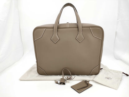 HERMES Victoria II 40 Etoupe Handbag