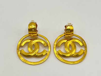 CHANEL Coco Mark Circle Earrings 96P Gold Earrings