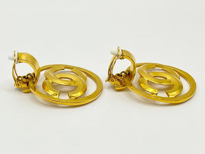 CHANEL Coco Mark Circle Earrings 96P Gold Earrings