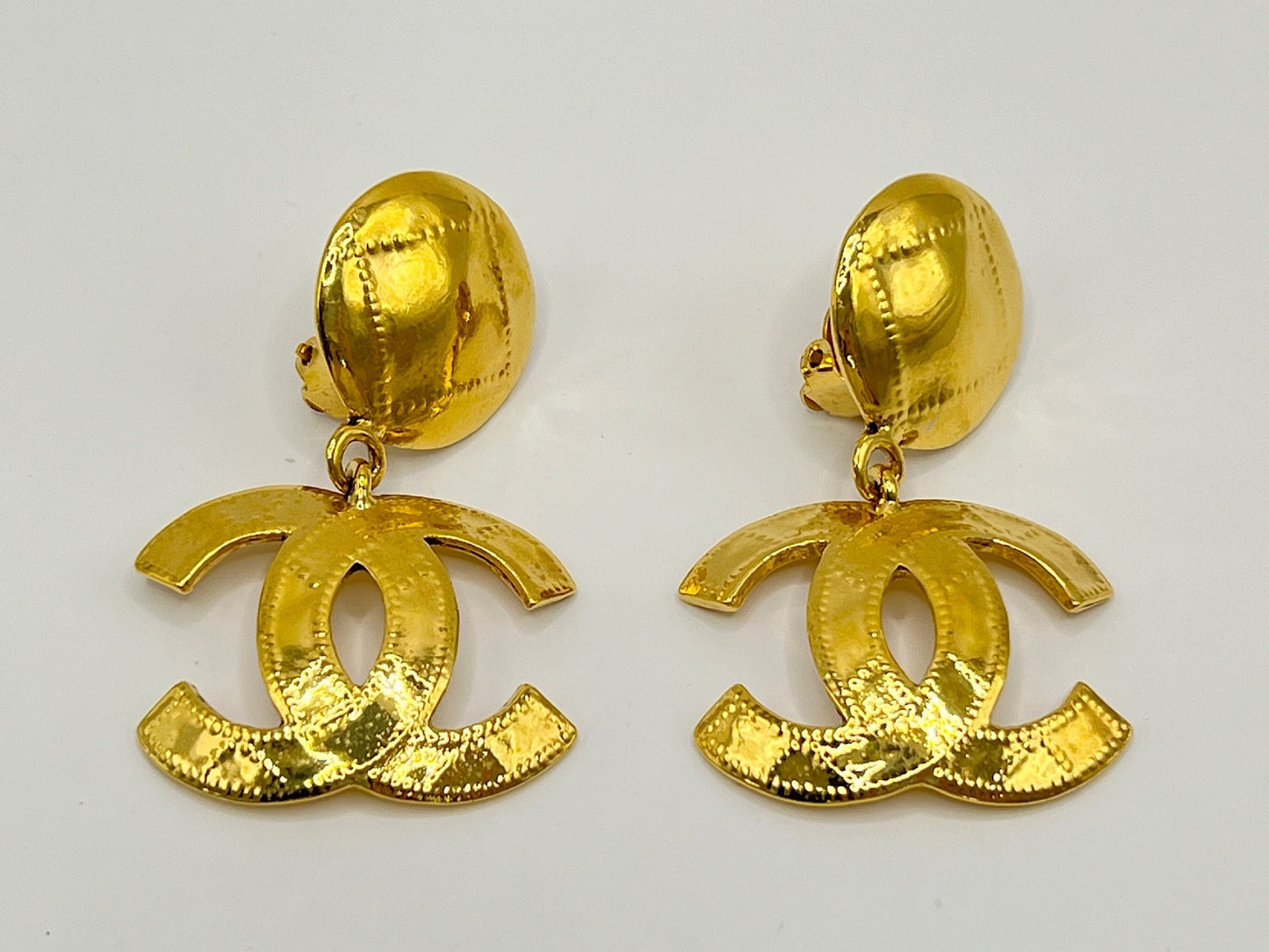 CHANEL Chanel Deca Coco Mark Dangle Earrings 94P Gold Earrings