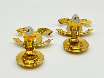 CHANEL Chanel Deca Coco Mark Dangle Earrings 94P Gold Earrings