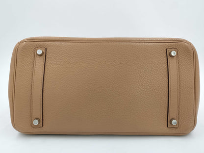 HERMES Birkin 35 Taurillon Tabac with sterling silver hardware, □N handbag