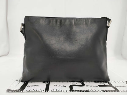CHANEL Leather Shoulder Bag, Black, No. 5