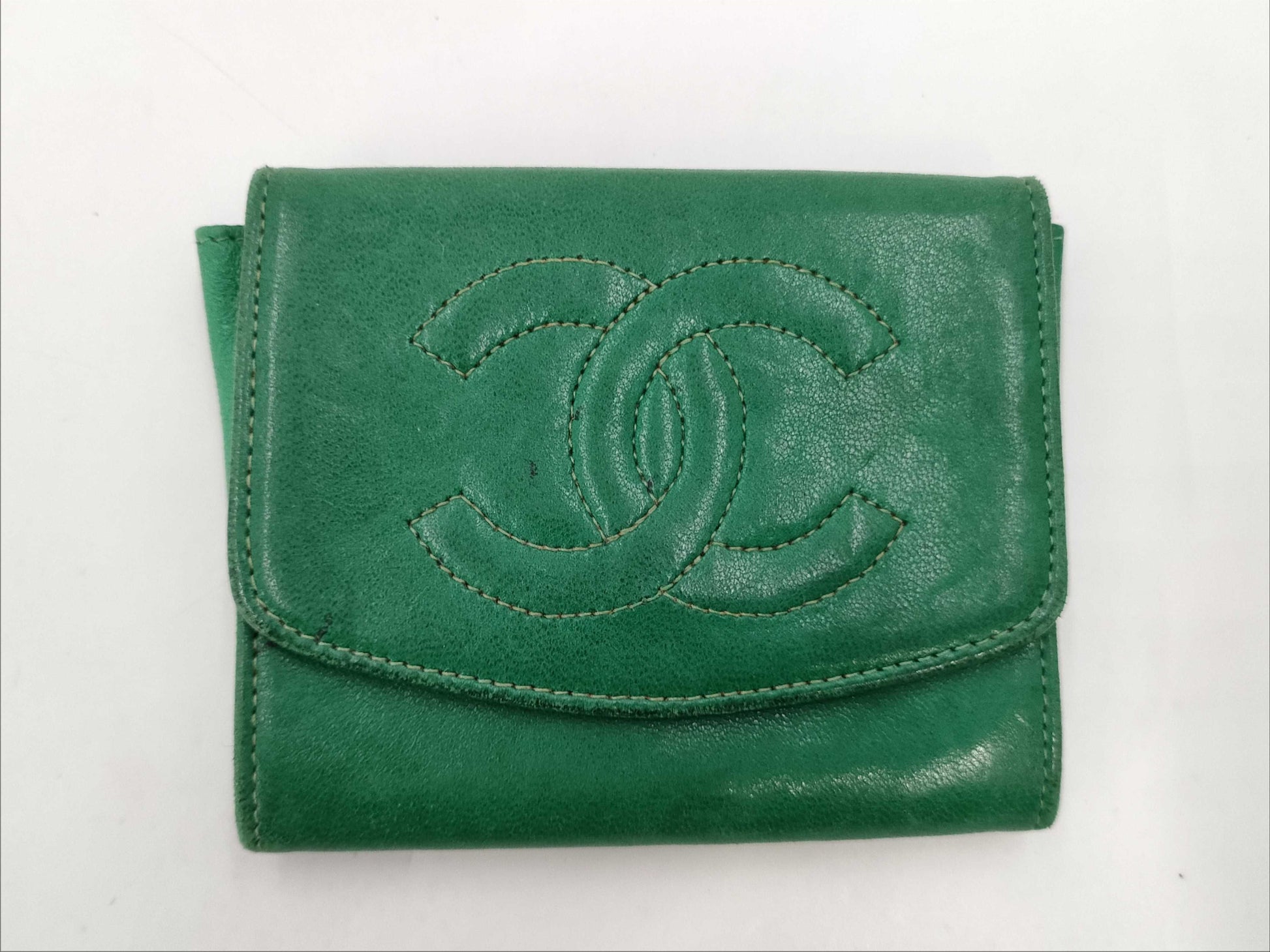 CHANEL Chanel Coin Case Green No. 2 Coin Case