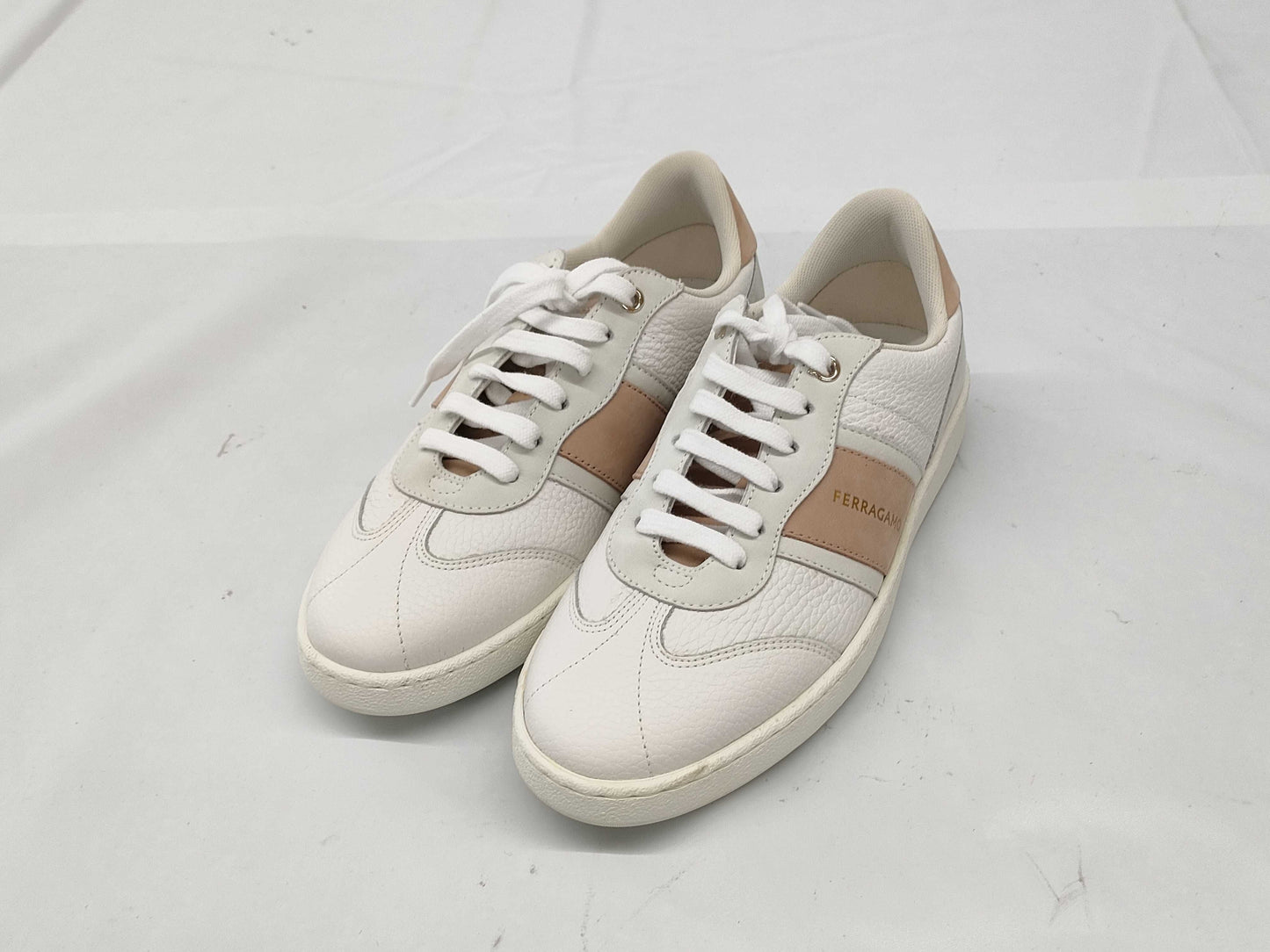 Salvatore Ferragamo Women's Leather Suede Sneakers with New Logo, Size 6.5