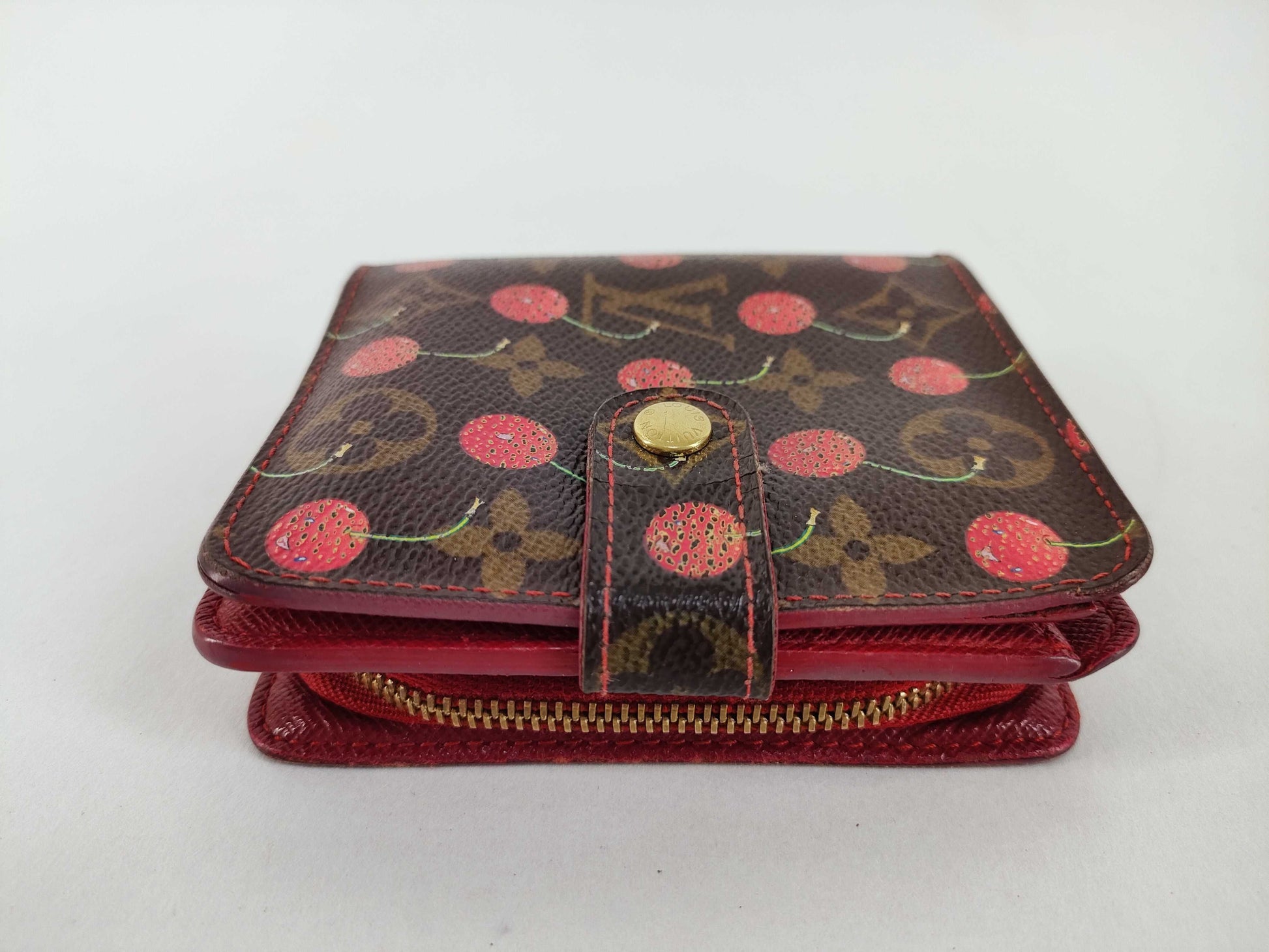 LOUIS VUITTON Monogram Cherry Compact Zip Wallet M95005