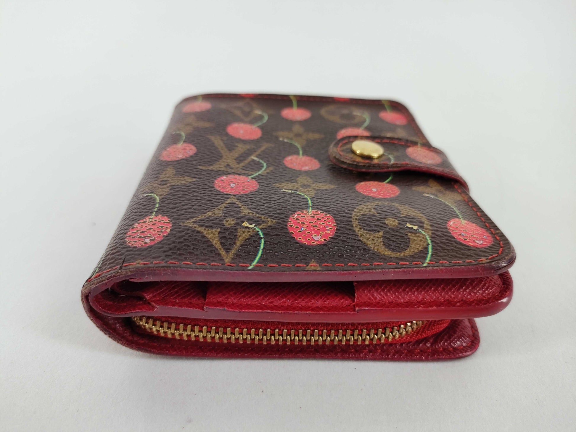 LOUIS VUITTON Monogram Cherry Compact Zip Wallet M95005