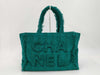 CHANEL Tweed Shopping Tote Bag, Green