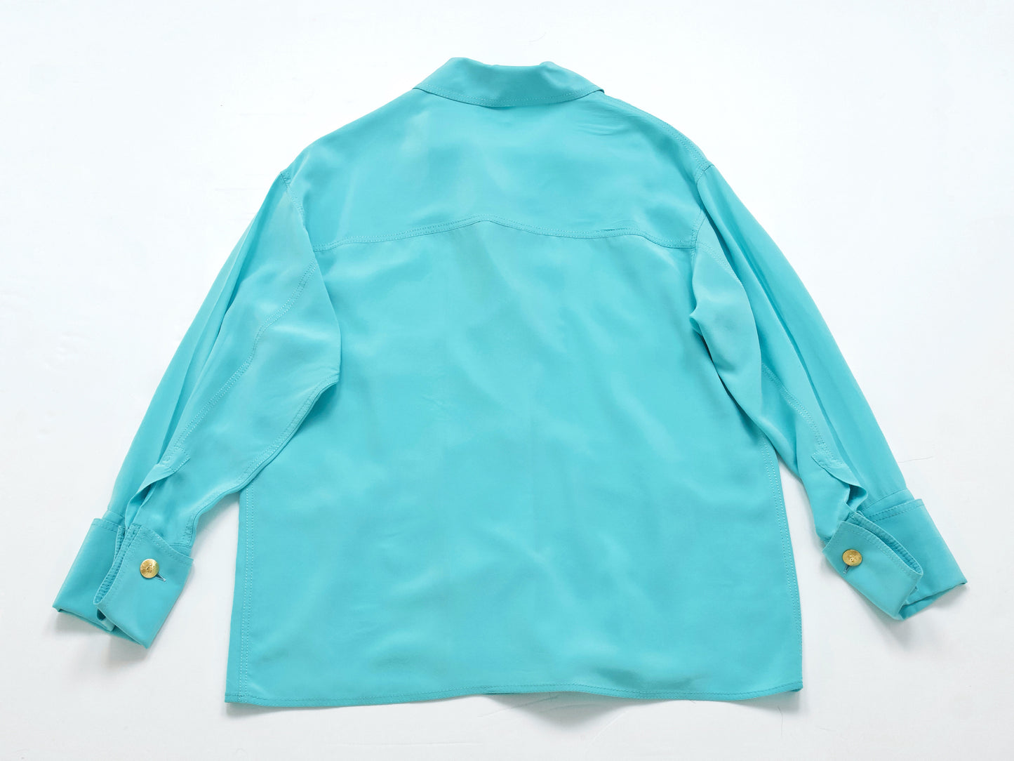 CHANEL 1992 Spring/Summer Oversized Double Cuff Tiffany Blue Jacket 