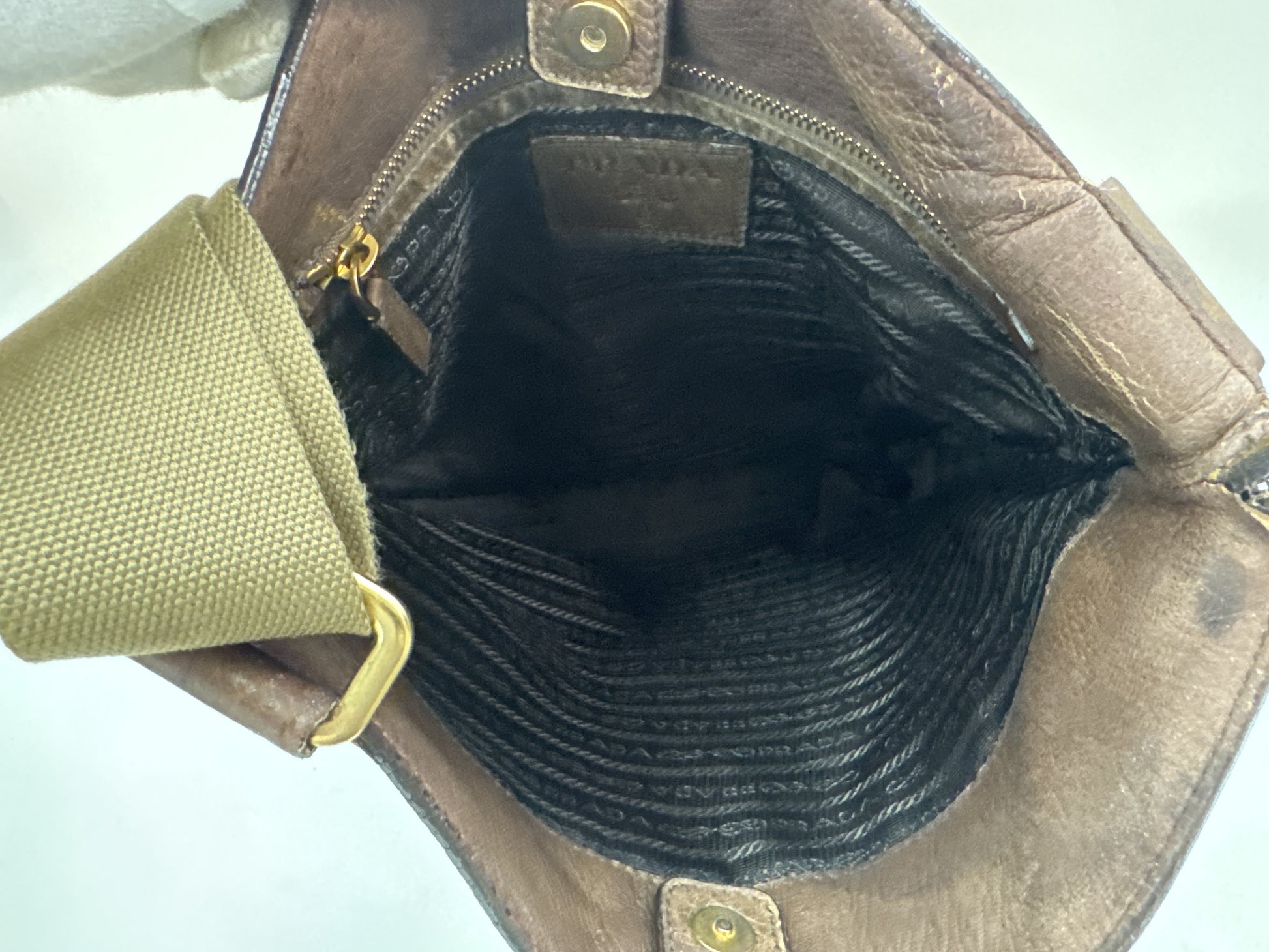 PRADA Prada Shoulder Bag Canvas x Leather Brown x Beige Shoulder Bag