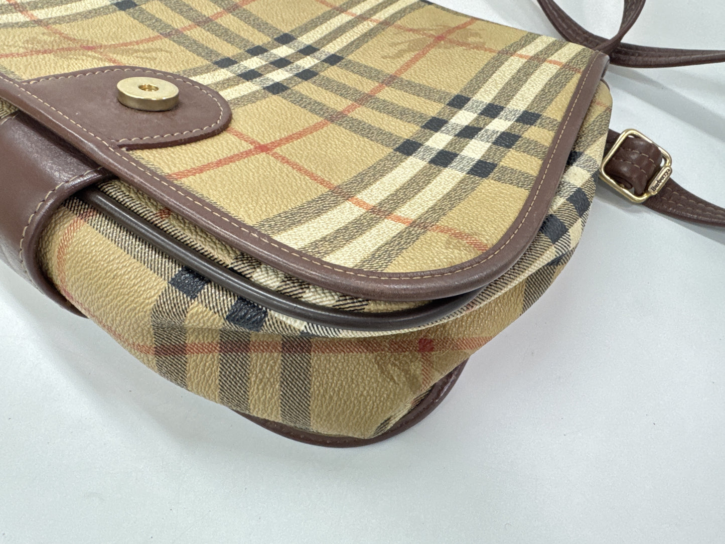 BURBERRY Nova Check PVC x Leather Shoulder Bag