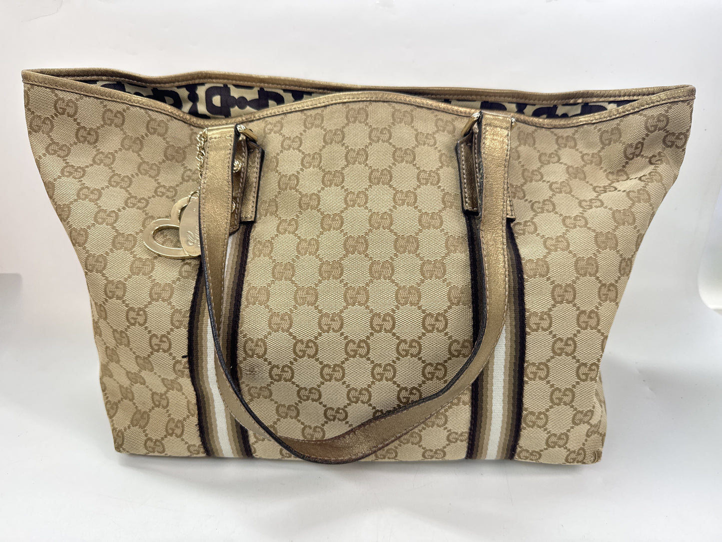 GUCCI GG Canvas Tote Bag with Charm