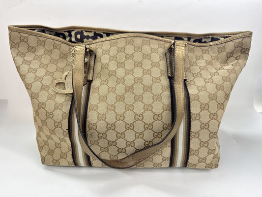 GUCCI GG Canvas Tote Bag with Charm