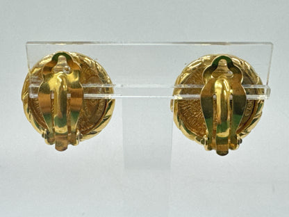 CHANEL Coco Mark Circle Earrings Gold Earrings
