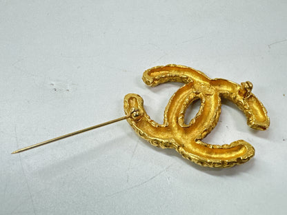 CHANEL Coco Mark Brooch Lava Gold Brooch