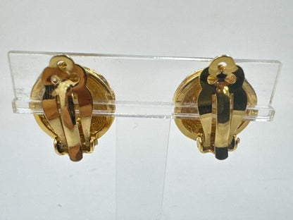 CHANEL Coco Mark Earrings, Engraved, Gold