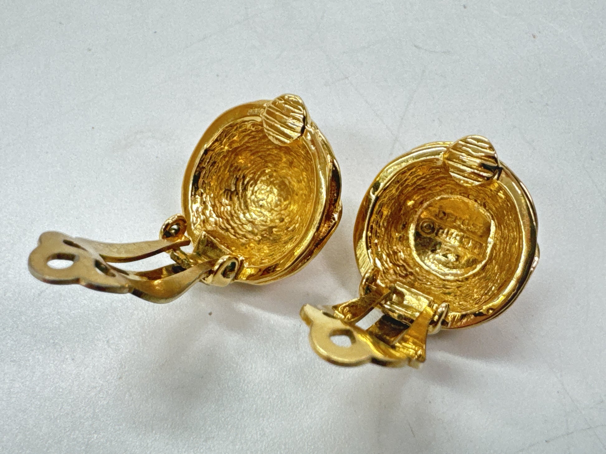 CHANEL Coco Mark Earrings, Engraved, Gold