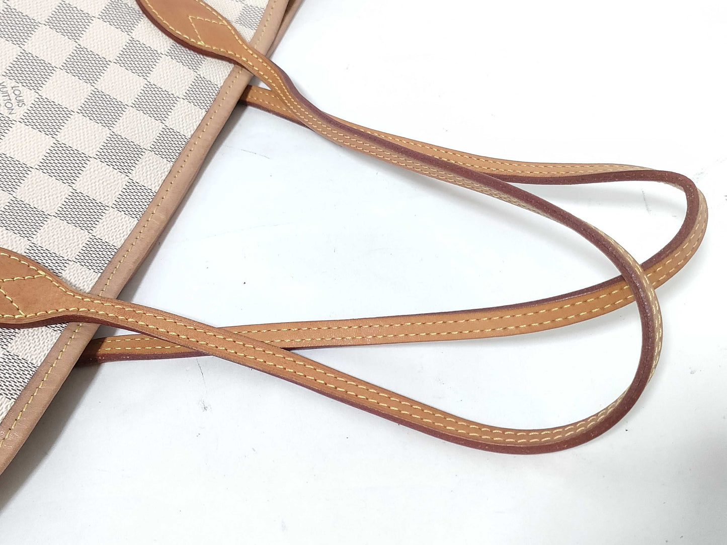 LOUIS VUITTON Damier Azur Neverfull Tote Bag with Pouch