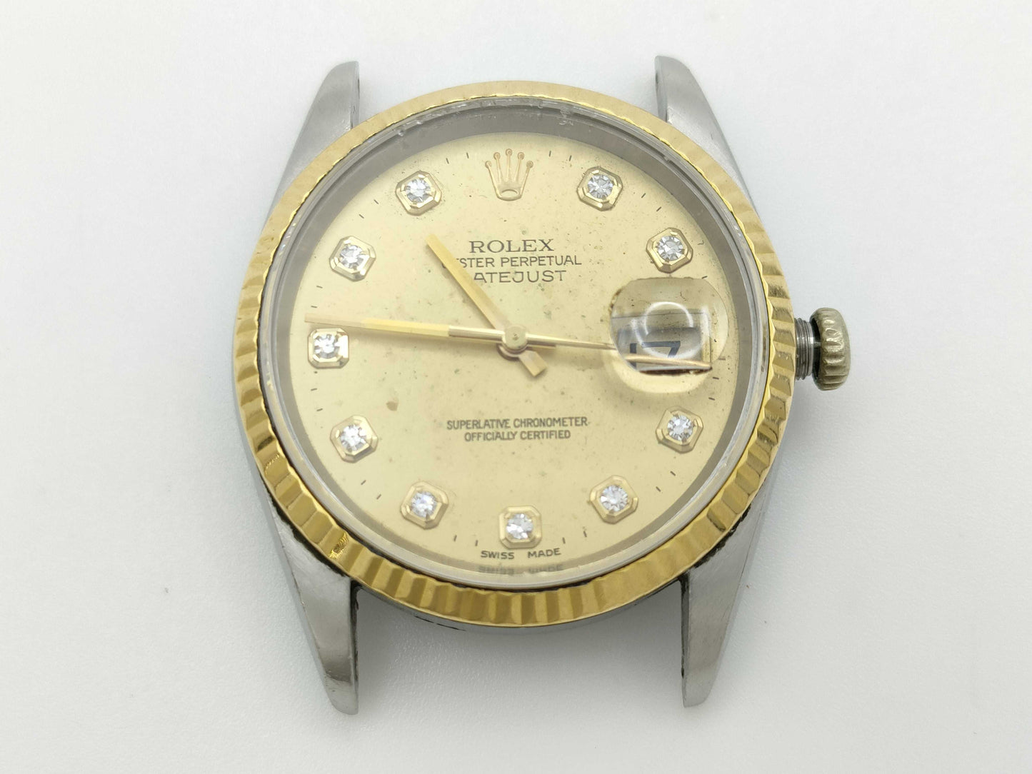 ROLEX Datejust 16233G T168193 Champagne Dial Unoperated Men's Watch