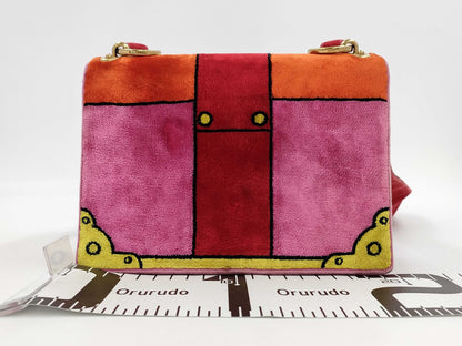 PRADA PRADA Cahier Velour Shoulder Bag