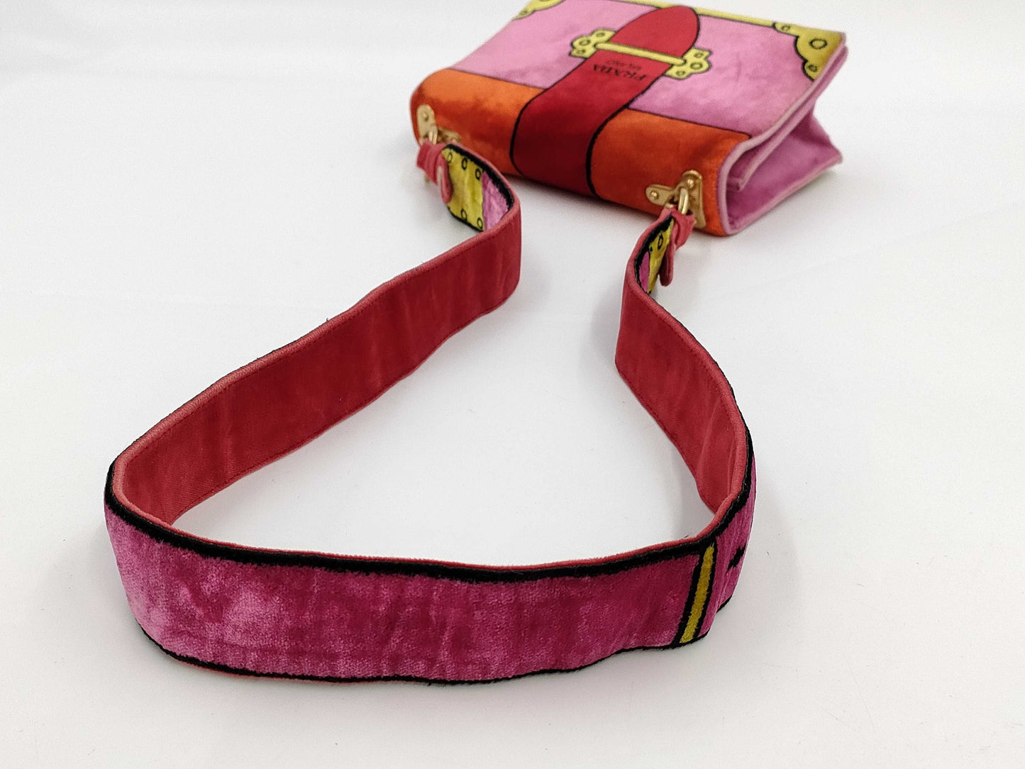 PRADA PRADA Cahier Velour Shoulder Bag