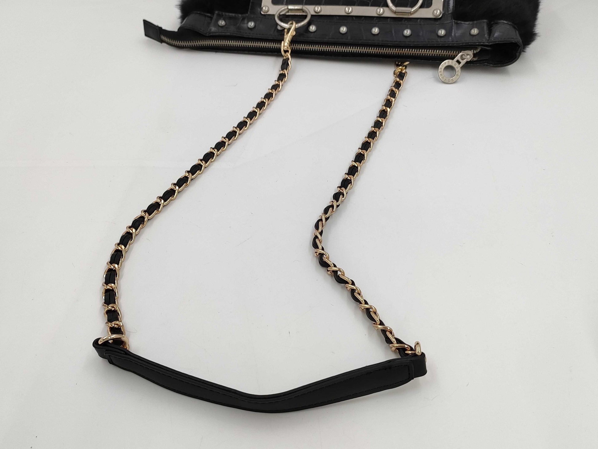 VERSACE VERSACE Fur Crocodile Tote Bag