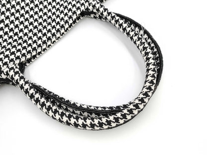 Dior Christian Dior Book Tote Medium Canvas Black Houndstooth Tote Bag