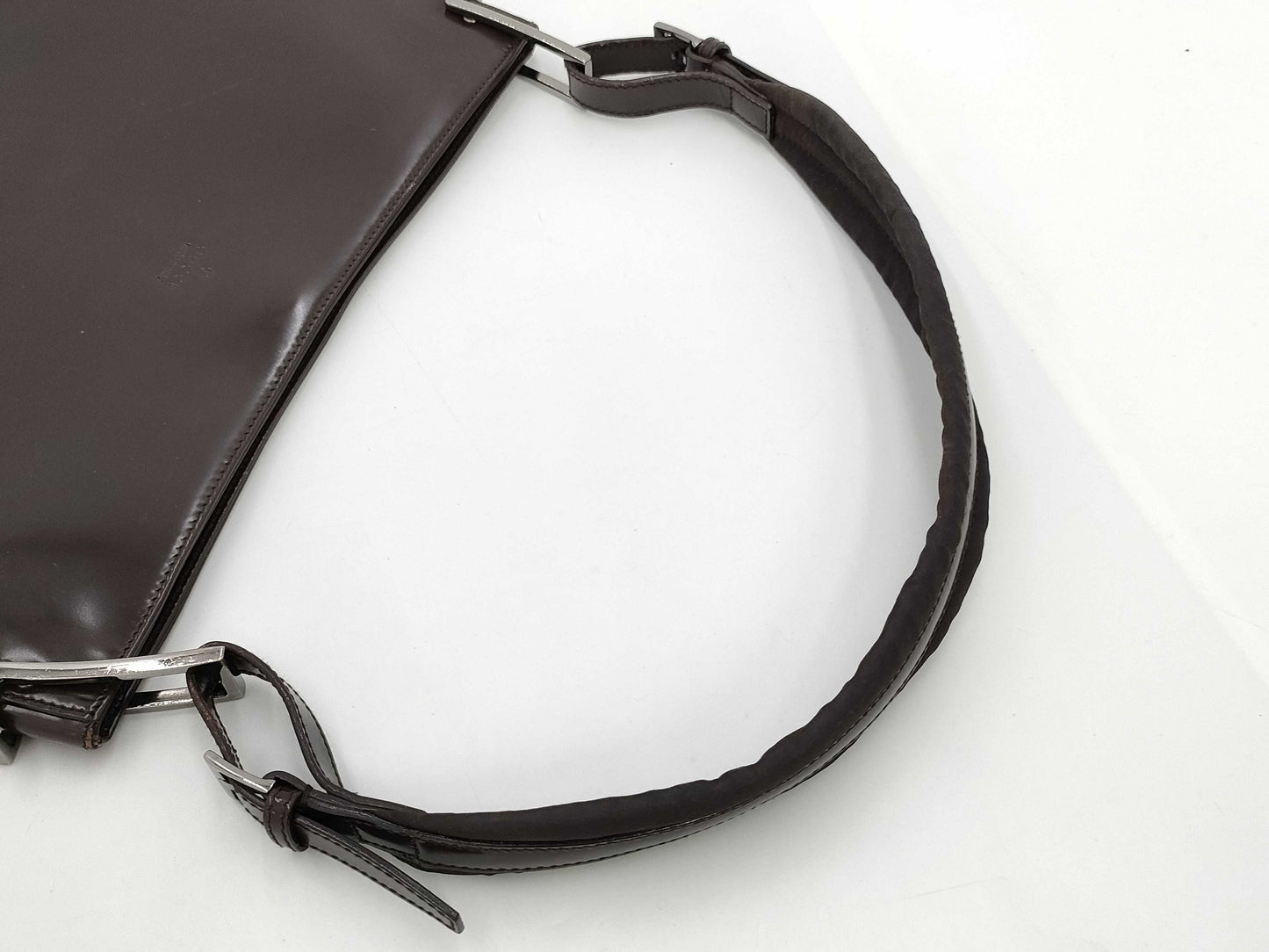 GUCCI One-Shoulder Leather Shoulder Bag, Dark Brown, 001-3193