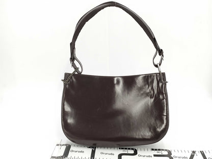 GUCCI One-Shoulder Leather Shoulder Bag, Dark Brown, 001-3193