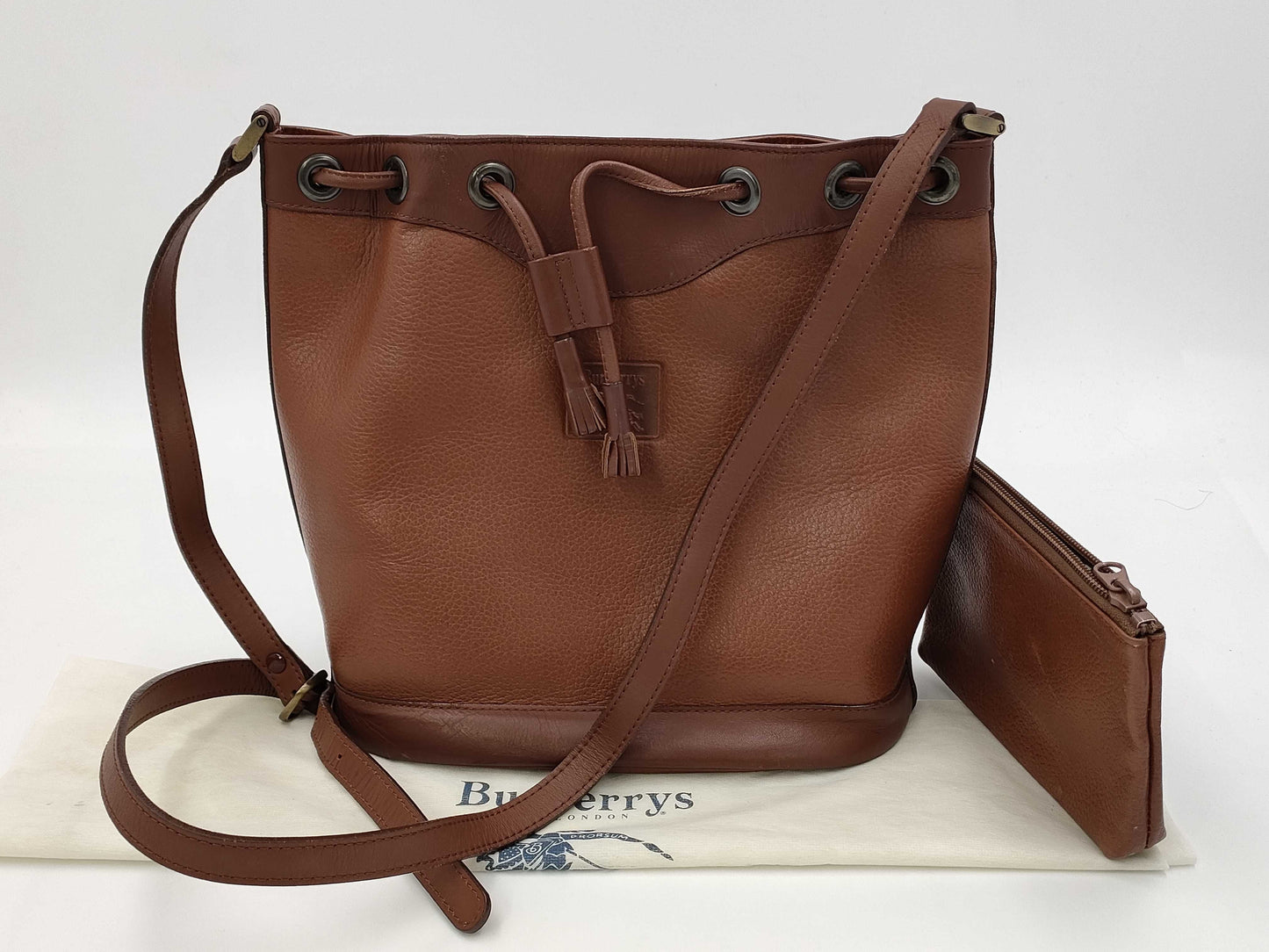 Burberrys Shoulder Bag Leather Brown