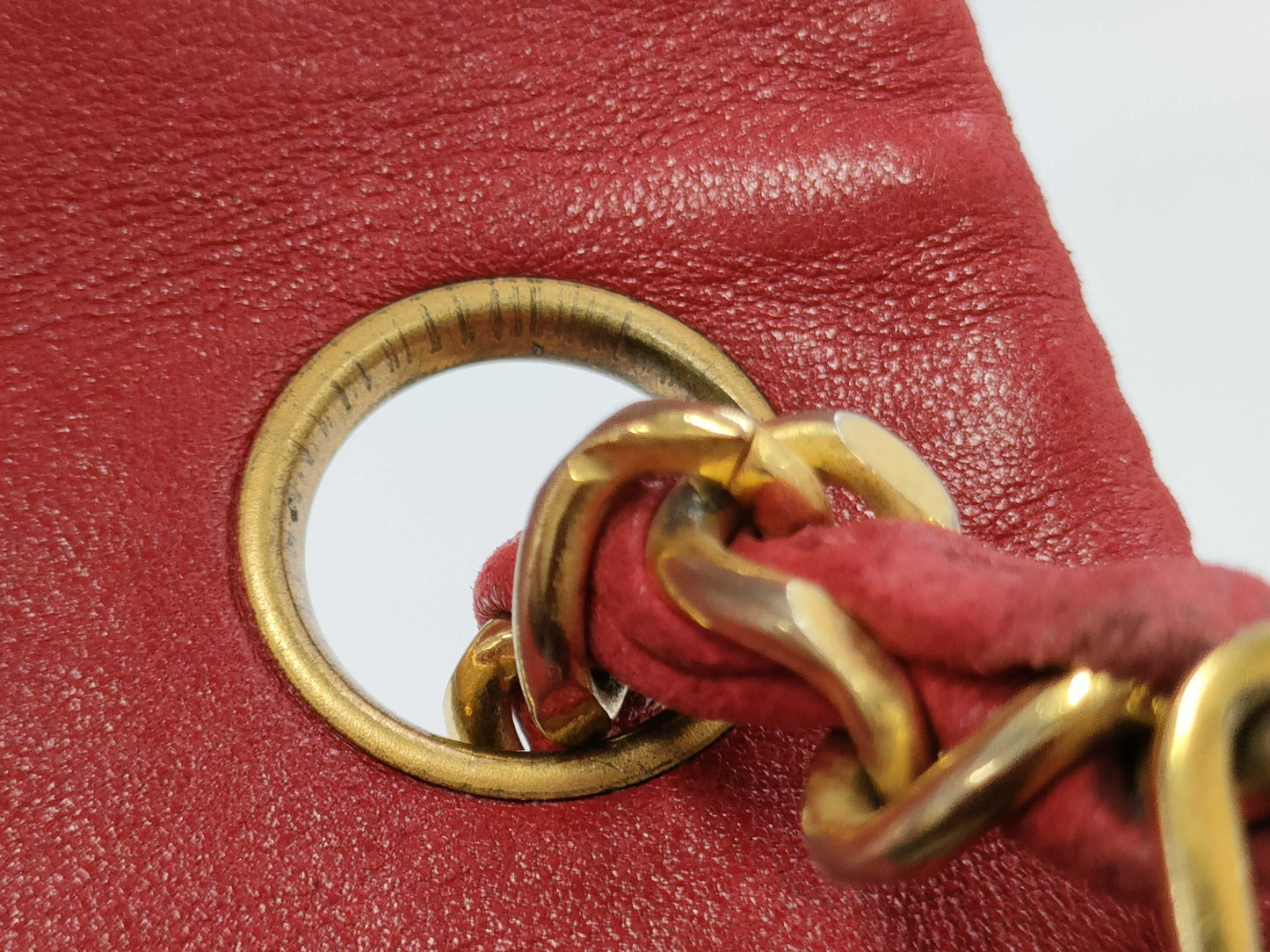 CHANEL Matelasse Shoulder Bag Red Shoulder Bag