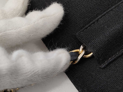 CHANEL Black Cotton Shoulder Bag