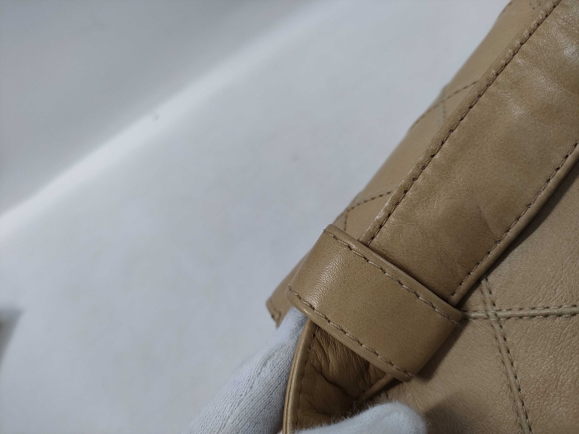 CHANEL Bicolor Waist Pouch Bag, Beige