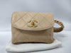 CHANEL Bicolor Waist Pouch Bag, Beige