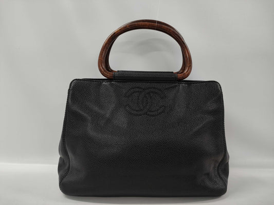 CHANEL Chanel Wood Caviar Skin Handbag Handbag