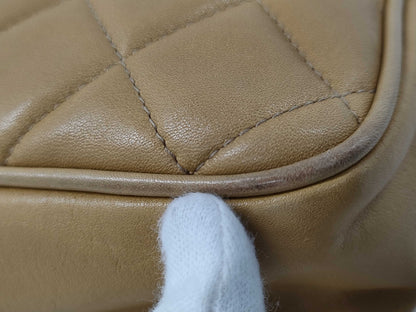 CHANEL Matelasse Double Chain Beige Tote Bag
