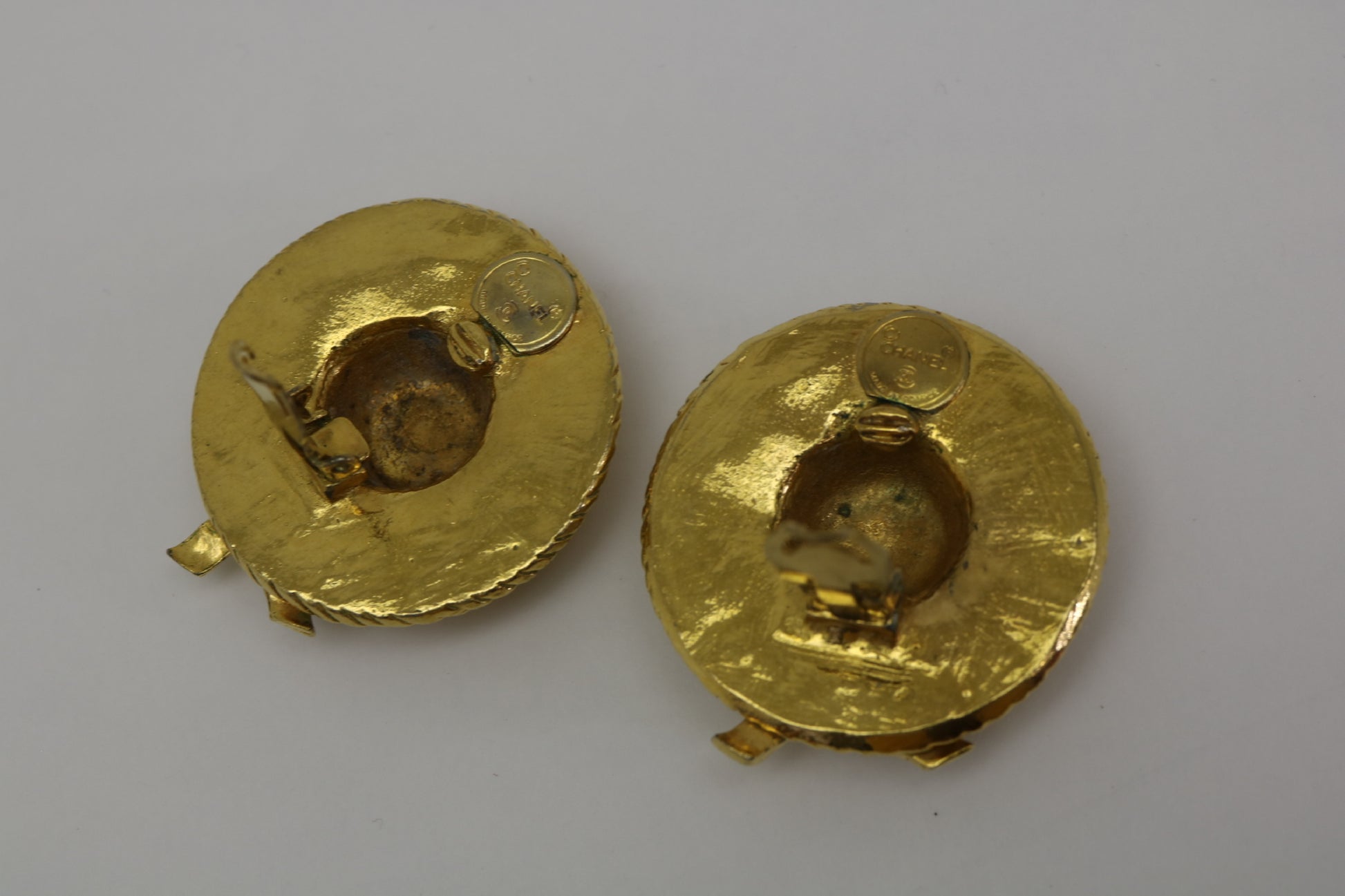 CHANEL straw hat earrings