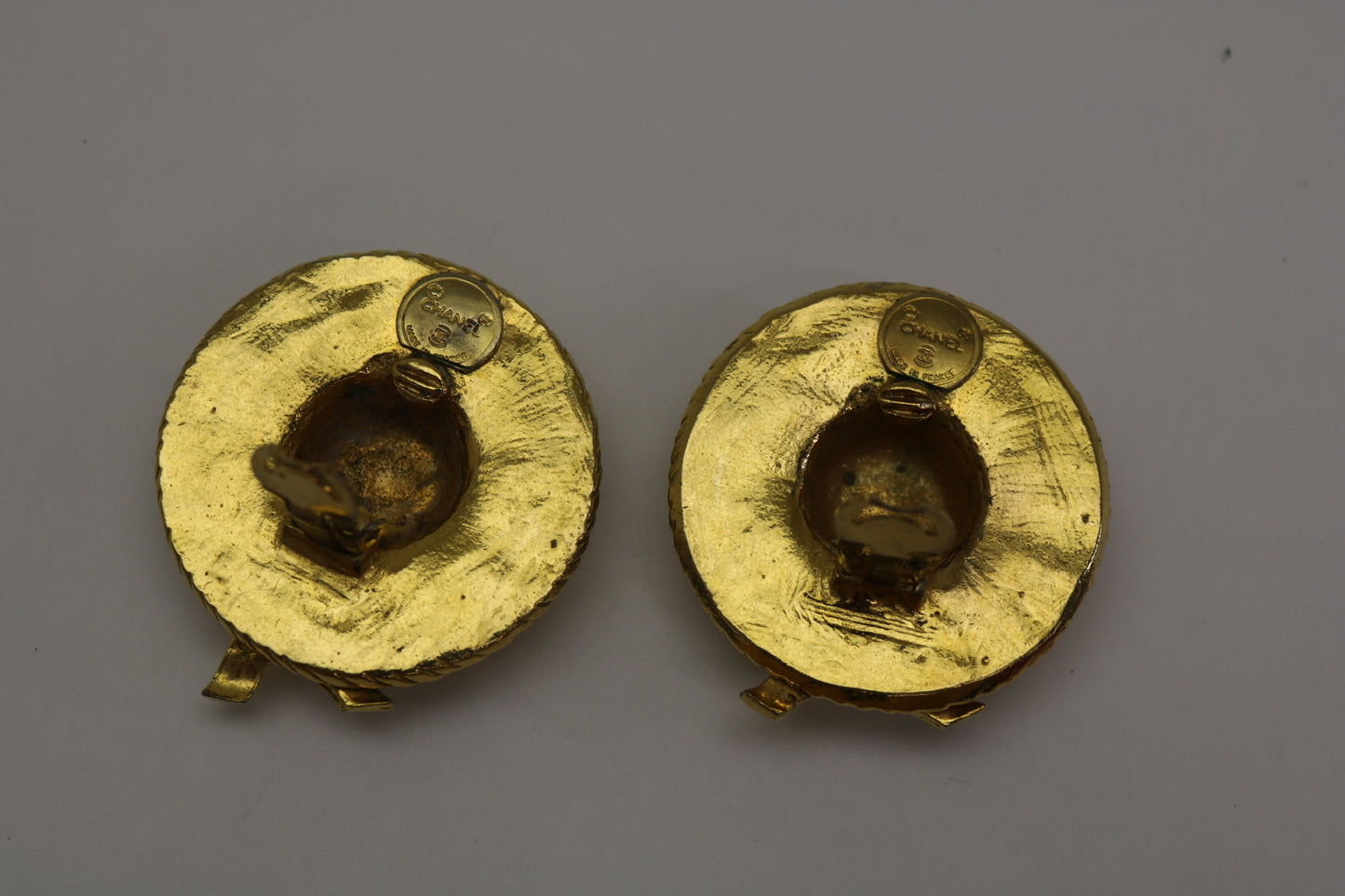 CHANEL straw hat earrings