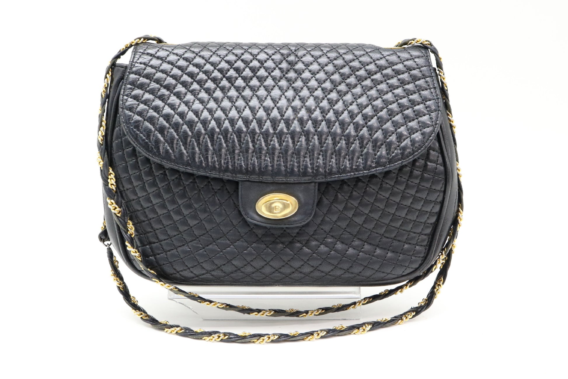 BALLY Quilted Leather Turnlock Shoulder Bag