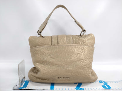 BVLGARI Leoni Leather 2-Way Handbag Brown