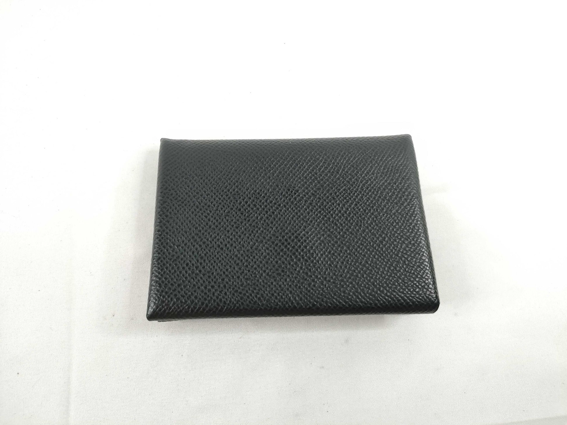HERMES Calvi Duo Black Epson Silver Hardware B Stamp Coin Case