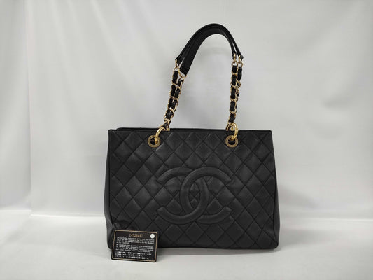 CHANEL Caviar Skin Coco Mark GST Shoulder Bag Tote Bag