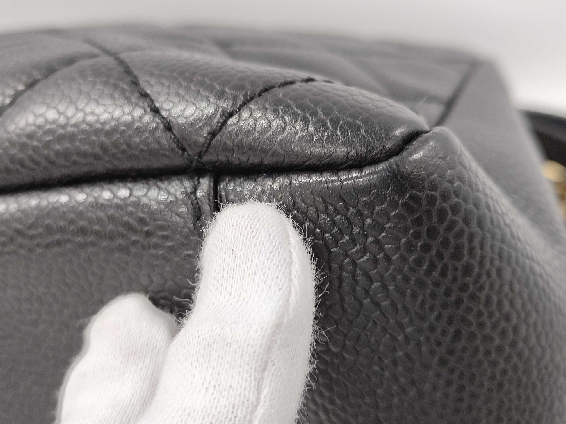 CHANEL Caviar Skin Coco Mark GST Shoulder Bag Tote Bag