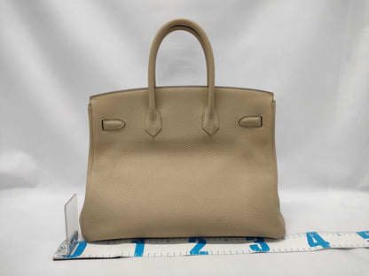 HERMES Birkin 35 Togo Trench Handbag with Silver Hardware and X Stamp