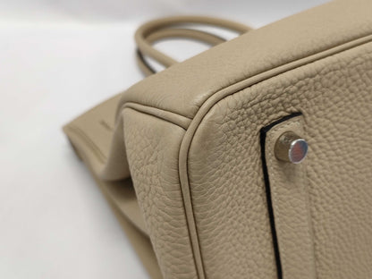 HERMES Birkin 35 Togo Trench Handbag with Silver Hardware and X Stamp