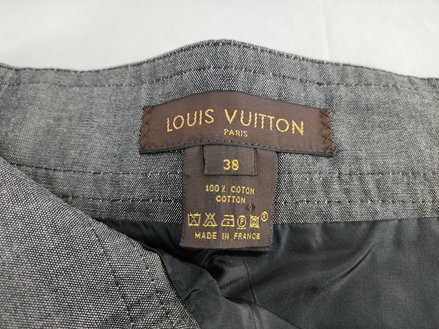 LOUIS VUITTON Pleated Skirt Denim Size 38 Skirt