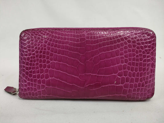 HERMES Azap Long Crocodile R-stamped Wallet