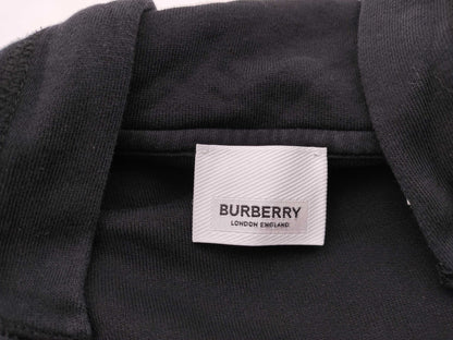 BURBERRY Current Logo Patch Embroidered Hoodie Zip-Up Black Jacket